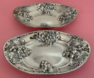 PR. SilverPlated Grape Pattern Oval Serving Dishes.