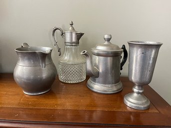 Grouping Of 5 Vintage Pewter Pieces