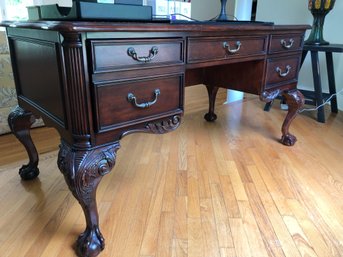 Sligh Chippendale Style Mahogany Ball & Claw Desk