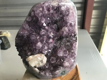 Amethyst Crystal Geode, 6 LB 12 Oz, 7 Inch By 6 Inch