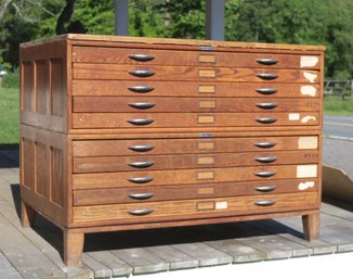 Wood Blueprint Flat File Cabinet