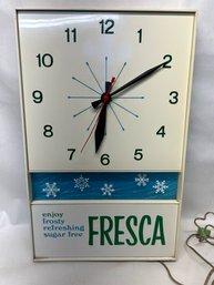 1970s Restaurant Fresca Clock. WORKING