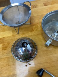 Vinatge Kitchen Tool  Strainer Collection & Three Wire Racks ( See All Pics)