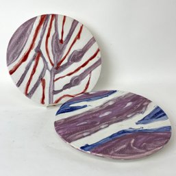 Pair Studio Pottery Chargers Wall Art