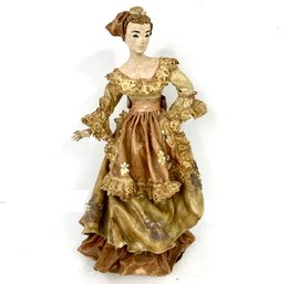 Signed Kathi Urbach Vintage 1940's Lace Trimmed Figurine