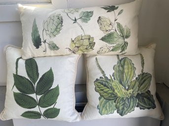 Three Decorative Ox Bow Decor Botanical Pillows