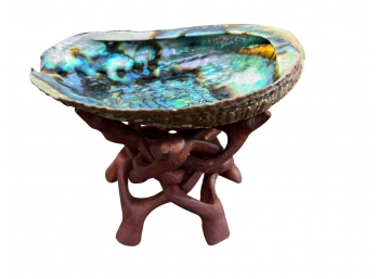 Abalone Shell With Wood Stand