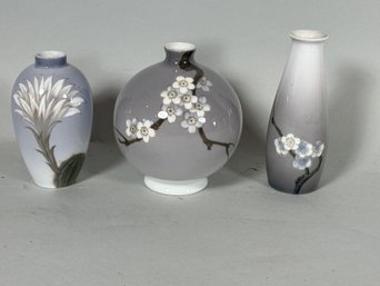 A ROYAL COPENHAGEN VASE AND TWO BING AND GRONDHAL VASES