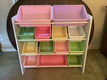 Pastel Colored Storage Unit For Toys Or What Have You Multi Size Bins