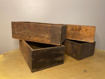Set Of 4 Antique Ration Boxes