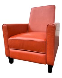 Listing Is For One Of TWO - Orange Apartment-sized Recliner Club Chair In Burnt Orange