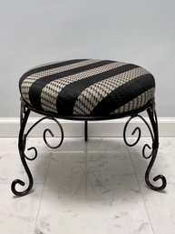 Metal Swirl Design Low Round Boudoir Seat