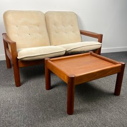 Danish Modern Loveseat And Stand