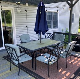 47. Outdoor Patio Set Inc Table Chairs And Umbrella