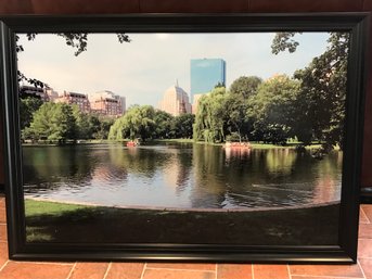 Custom Framed Iconic BOSTON Public Garden Lagoon