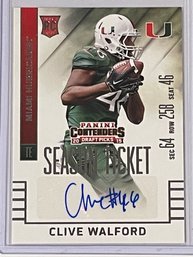 2015 Contenders Draft Picks Clive Walford Rookie Auto Season Ticket Card #109