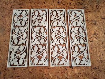 4 White Iron Matching Wall Plaques