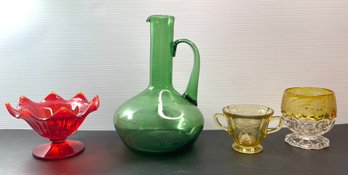 Fenton - Viking And Green Glass Decor