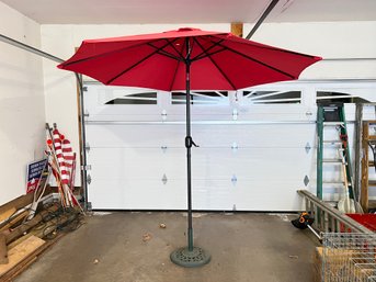 Patio Umbrella With Cast Iron Base