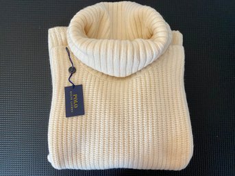 Ralph Lauren Polo Ivory Merino Wool And Cashmere Turtleneck, Size XS, NWT $198 Retail