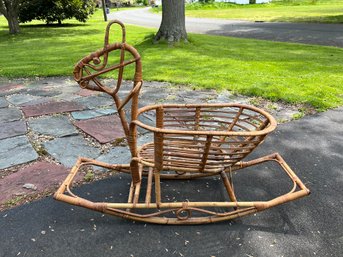 Mid Century Rattan Rocking Horse - Franco Albini?