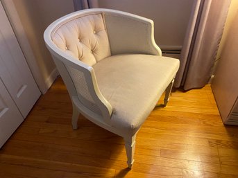 Side Chair Tufted Back Upholstered Seat Rattan Sides