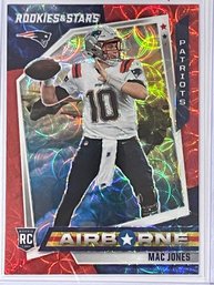 2021 Panini Rookies And Mac Jones Fields Airborne Red Scope Rookie Prizm Card #AB-20