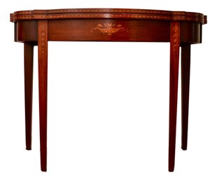 Louis XVI Style Mahogany Convertible Demilune Table