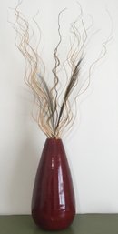 Sixtrees, Large Tear Drop Shape, Red Lacquerware Vase
