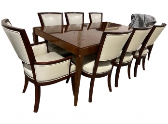 Gorgeous Mahogany Dining Table With 8 Leather Dining Chairs Michael Weiss By Vanguard-North Carolina