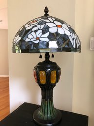 34 Inch Tiffany Inspired Mosaic Table Lamp With Turtleback Base