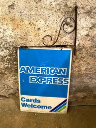 1990s American Express Double Sided Sign With Hanger