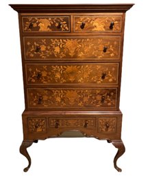 Spectacular Marquetry Tall Chest Of Drawers / Highboy
