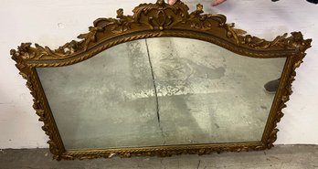 Carved Wooden Over Mantle Mirror