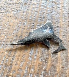 Vintage Sterling Silver Swordfish Brooch