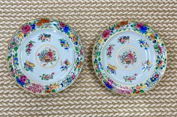 Beautiful Antique Chinoiserie Plates  (set Of 2)