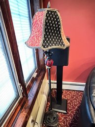 Floor Lamp  With Bell Shaped Tapestry Shade