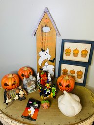 Halloween Decor Lot- Pictures, Pumpkins And More