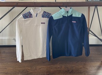 Two Vineyard Vines Quarter- Zip Long Sleeve Shirts - Size XS