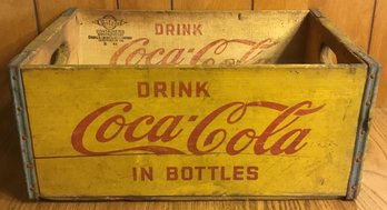 Antique Coca-Cola Wooden Crate, Yellow Box