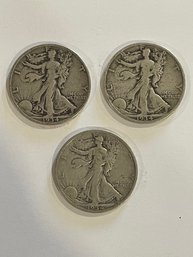 3 - 1934 Walking Liberty Silver Half Dollar