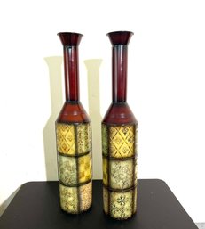 Elements Tall Metal Decorative Vases