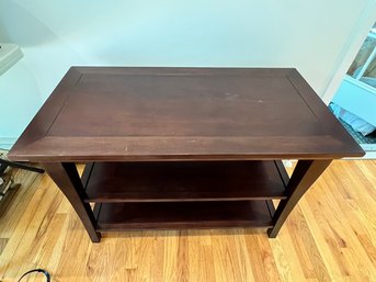 Wood Three Shelves, Side Or End Table For Serving, Busing, Or A Center Island In A Kitchen