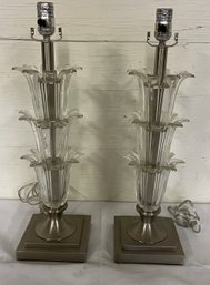 Pair Of Crystal Lamps