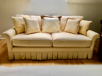 79 Inch Pierre Deux Butter Yellow Sofa Made By Lee Industries