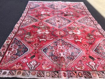 Qushak Hand Knotted Persian Rug, 6 Feet 5 Inch By 9 Feet 5 Inch