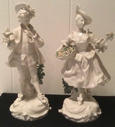 A.J. Uffrecht Exquisite Man & Woman Porcelain Figurines.