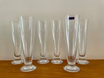 Six Waterford Marquis Vintage Pattern Pilsner Glasses