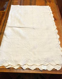 Embossed Martha Stewart White Quilt - Twin