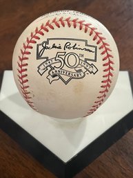 Official American League Rawlings Commemorative Photo Baseball Of Jackie Robinson